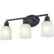 Amberle 3 Light 22 inch Matte Black Vanity Light Wall Light